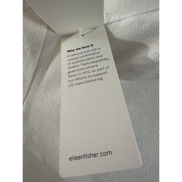 Eileen Fisher Slim Ankle Pant White Washable Stretch Crepe - Pet Sm - Minimalist - Picture 9 of 11